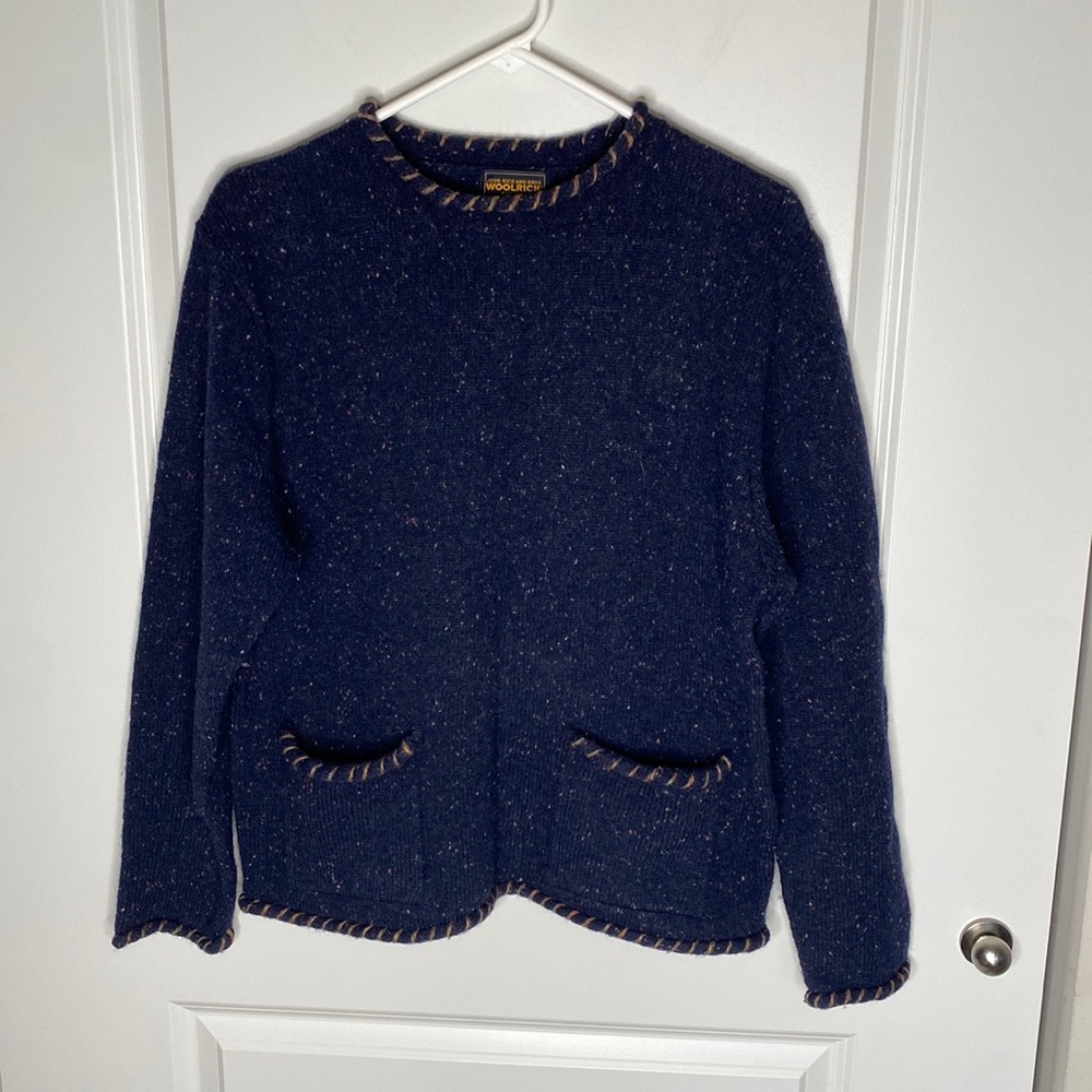 Woolrich Navy Blue Crew Neck Sweater